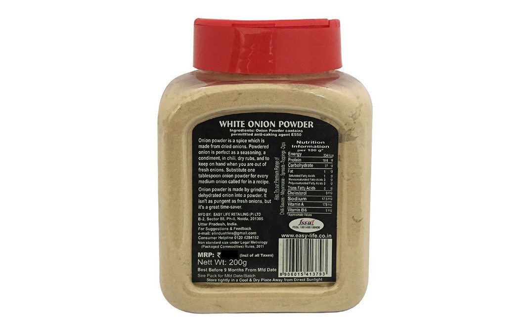 Easy Life White Onion Powder    Plastic Jar  200 grams